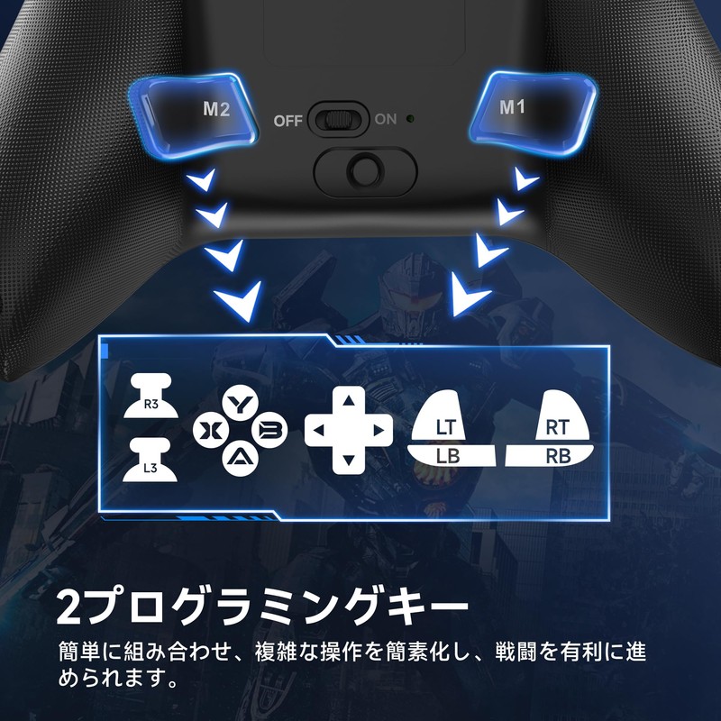 EasySMX X15 PC コントローラー - ホール ジョイスティック/ホール トリガー/RGB ライティングを備えた強化されたワイヤレス Bluetooth