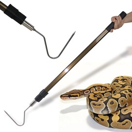Wamlet 87" Snake Hook Retractable Reptile Catcher Stick Tongs Long Grabber Handling Tool for Rattlesnakes Python Copperhead Removal Catching