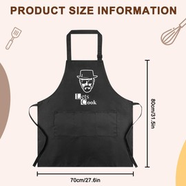Aomig Kitchen Apron Couple Chef Aprons, Kitchen Adjustable Bib Apron with 3 Pockets Cooking Kitchen Chef Aprons, Waterproof Apron Women Men Chef Bakers Apron for Home Kitchen, Restaurant, Coffee House