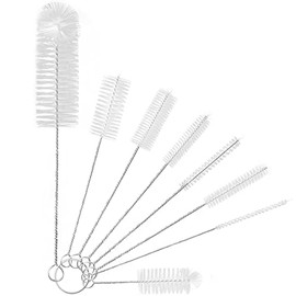 Yolaist 8 Pcs Bottle and Straw Cleaner, Long Deep Nylon Brush with Bendable Stainless Steel Flexible Handles for Bottles, Straws, Pipes, Wine Decanter