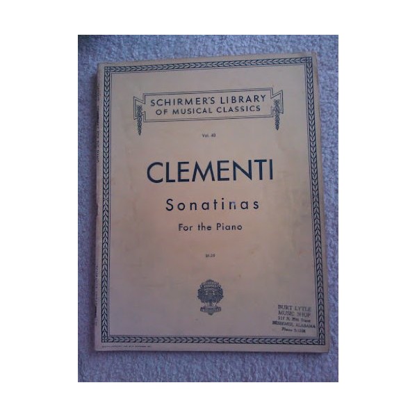 Clementi Sonatinas for the Piano, Op. 36, 37, 38 (Schirmer's