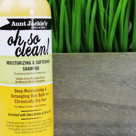Aunt Jackie's Oh So Clean Lather-rich Deep Moisturizing Shampoo, Revives Fragile, Dry Hair, Enriched with Coconut Oil, Shea Butter and Extra Virgin Olive Oil, 12 Ounce Bottle