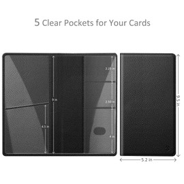 FINPAC Car Registration and Insurance Card Holder, Vehicle Glove Box Card Organizer Wallet, Automobile Accessories for Documents, License, Black