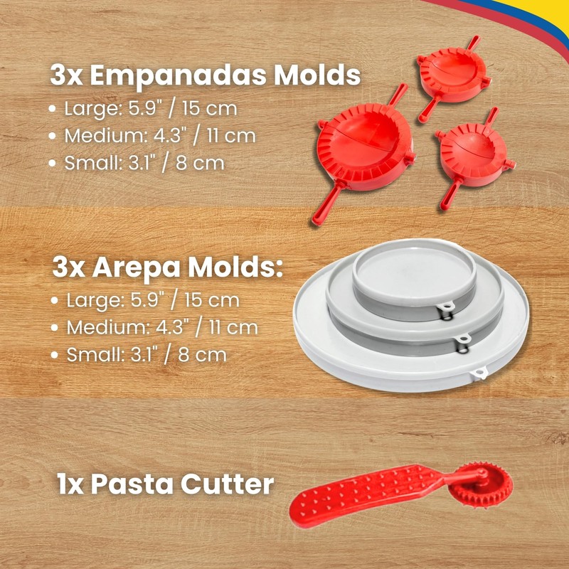 Molde Para Empanadas (3 Uds) con Molde para Arepas (3