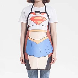 XingDerK Cooking Apron Kitchen Apron Comic Funny Aprons Gift for Men Women Party BBQ, Supergirl
