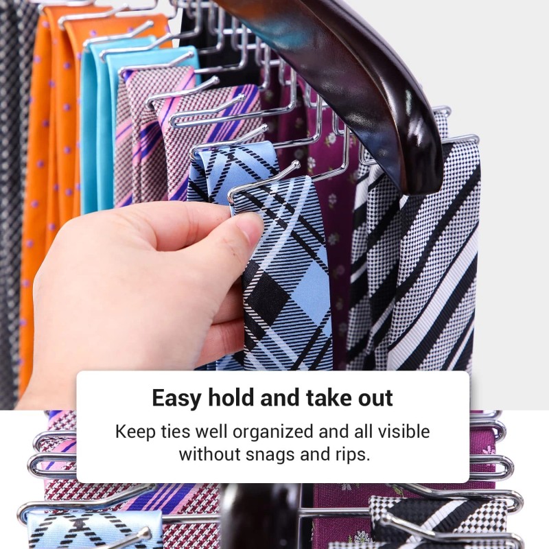 Ohuhu Tie Organizer, Ohuhu 24 Hook Tie Hanger Rack for