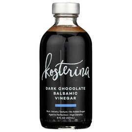 Kosterina Dark Chocolate Balsamic Vinegar | Sweet & Savory Balsamic Vinegar Glaze from Modena, Italy | Perfect for Desserts & Marinades | No Sugar Added, 8oz