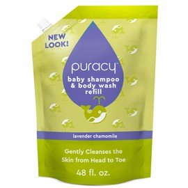 Puracy Shampoo & Body Wash for Children - Perfect Skin, Pure Ingredients - with 12 Fruit & Vegetable Extracts for Silky Smooth Skin, Gentle Lavender Chamomile, 98.8% from Mother Nature 48 fl oz
