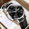 Taxau Men Leather Watch Dress Watches for Men Black Watch