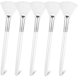 ZJchao 5Pcs Cepillo de Abanico Facial, Maquillaje Cepillo de Máscara de Ventilador Cepillos de Aplicador Suave Herramientas Cosméticas para Crema de Máscara de Barro, Maquillaje Facial