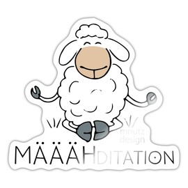 Spreadshirt Sheep Meditation Yoga Gift Stickers, 10 x 10 cm, Glossy White