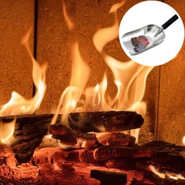 AWISEFULL Fireplace Ash Shovel for Fire Pit 14" Heat Resistant Fireplace Scoop Garden Charcoal Shovel