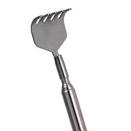 Bodico Telescopic Extendable Portable Metal Back Scratcher, 2.5 x 8 inches, Silver