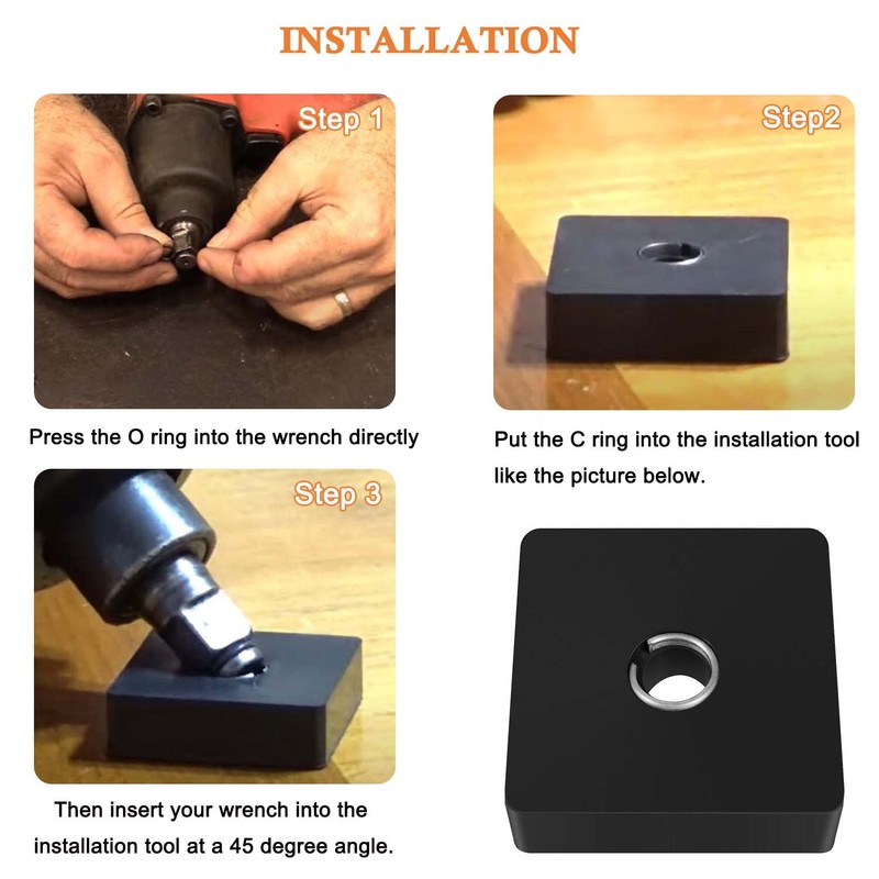 3/8 Inch Impact Socket Retaining/Retainer Ring Clip with O-ring &