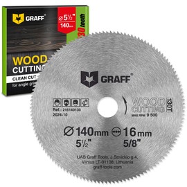 5 1/2 Inch Circular Saw Blade for Wood, Plywood, Laminate, Drywall, Plastic – 130T Wood Cutting Disc with 5/8 Inch Arbor from GRAFF