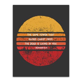 Book of Romans 8 11-12 12 Bible Wall Decor, Book Bible Christian Quote Decor, Bible Verse Wall Print, Bible Quote 11 x 14 Wall Print, Inspirational Poster for Family & Friends, Birthday Gift for Women