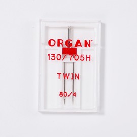 Organ Twin Sewing Machine Needles (Double Needle) Size 80/12 4.0mm, for Decorative Stitching, Pin Tucks, Hems, Compatible with Singer, Brother, Janome Home Sewing Machines