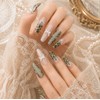 Mint Choco Gyaru Leopard Handmade Nail Tips - Oval L