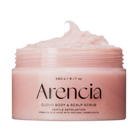 Arencia Fresh Cloud - Exfoliante de sal marina para cuerpo y cuero cabelludo (rosa) - Exfoliante, borrador de golpes para una piel suave y sedosa -...