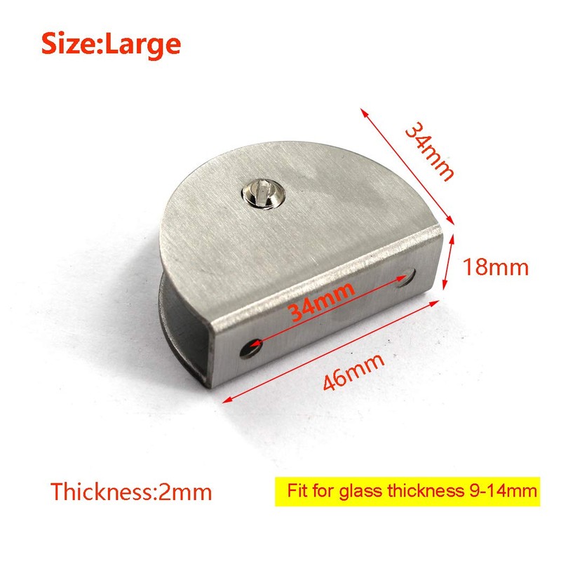 Flomore Glass Clamp Bracket 9-14mm Stainless Steel Glass Shelf Support