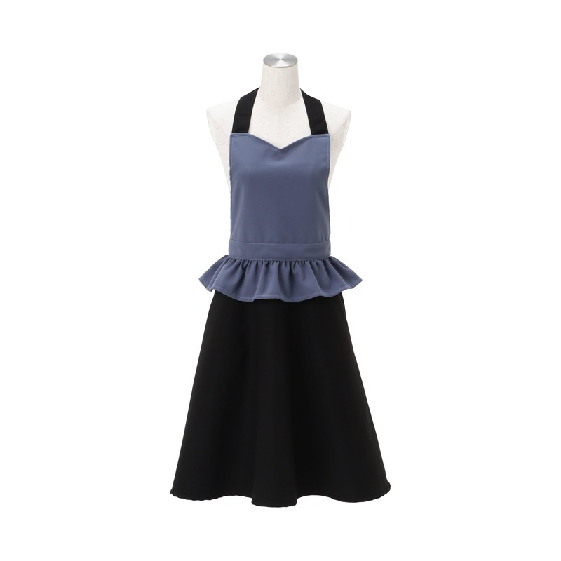 Francfranc Peplum Full Apron, New Life, Gift, blue / black