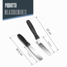 Lacor - 60493 - Set 2 Mini Spatole, Acciaio Inox, 22,5 x 11,5 cm e 22 x 10,5 cm, Ideali per la Placcatura, Leggere e Precise, Impugnatura Ergonomica e Lavabile in Lavastoviglie