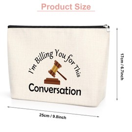 Funny Lawyer Gifts for Women 25x17CM Lawyer Makeup Bag Lawyer Appreciation Gift Law Student Graduation Christmas Birthday Gifts I'm Billing You for This Conversation Cosmetic Bag