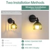 Shenmoyl Vintage Battery Operated Wall Sconce with Green Tulip Glass