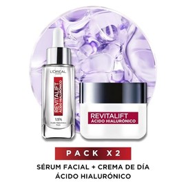 L'Oreal Paris Serum Facial Anti Arrugas Acido Hialuronico Revitalift L'Oreal Paris + Crema hidratante anti-líneas de expresion Revitalift Ácido Hialur