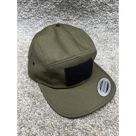 Yupoong Classic Camper Hat 5 Panel Buckle Strap back Hook Loop Patch Green New