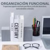 MyGift - Sujetalibros para estantes, modernos sujetalibros decorativos de bloques