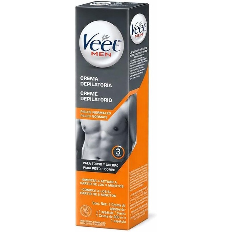 Veet Men Crema Depilatoria para Hombres, Piel Normal Envase 200