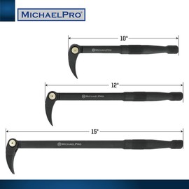 MichaelPro 3Pc Indexing Pry Bar Set – 10”, 12”, 15” | Sturdy Storage Case Included-MP009080