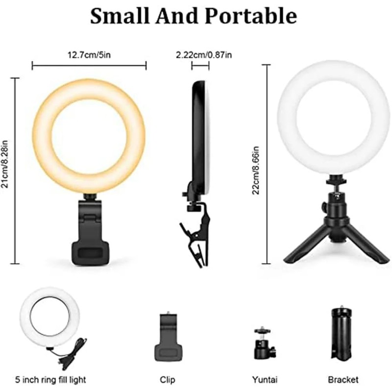 Selfie Light with 5 Inch Selfie Light Laptop, Ring Light,