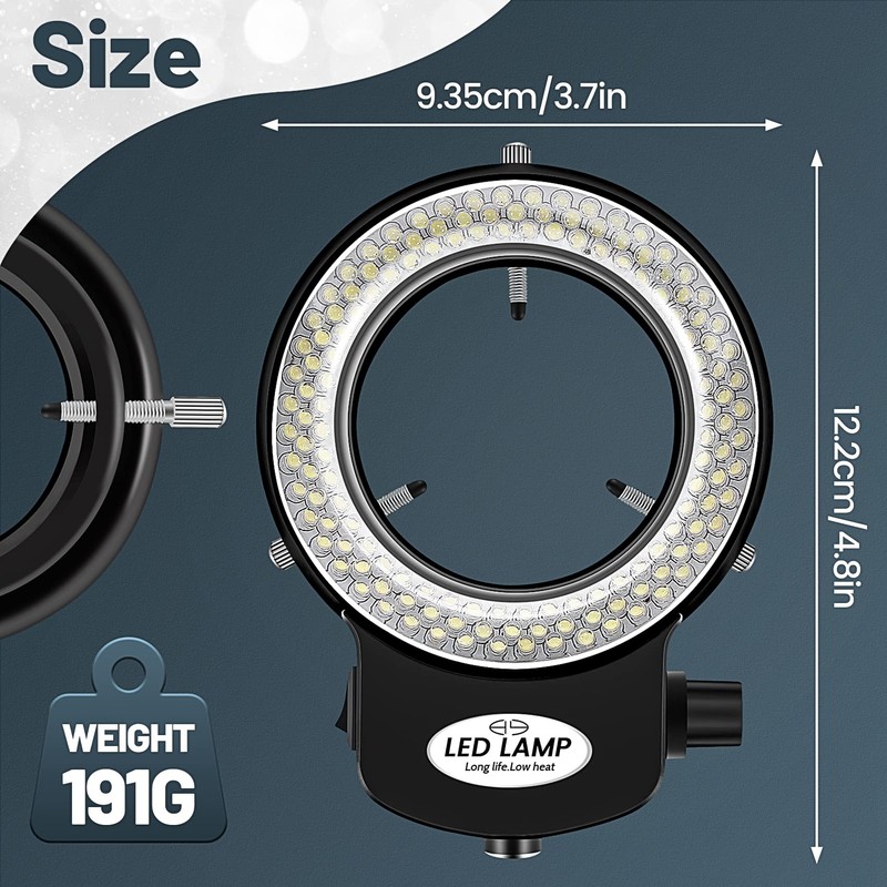 Tiamu 144 LED Industrial Microscope Camera Ring Light, Stereo Microscope