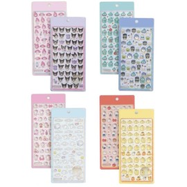 Water Stickers, 3D 3D Water Stickers, Set of 2, Sequins, Glitter, Cute, Exquisite Patterns, Cute, Kids, Girls, DIY, Notebook, Personality, Reward Sticker, Decorative, Stickable, Craft Supplies (C)