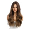 Pelucas Mujer Dama Cabello Naturales Larga Onduladas Marrón