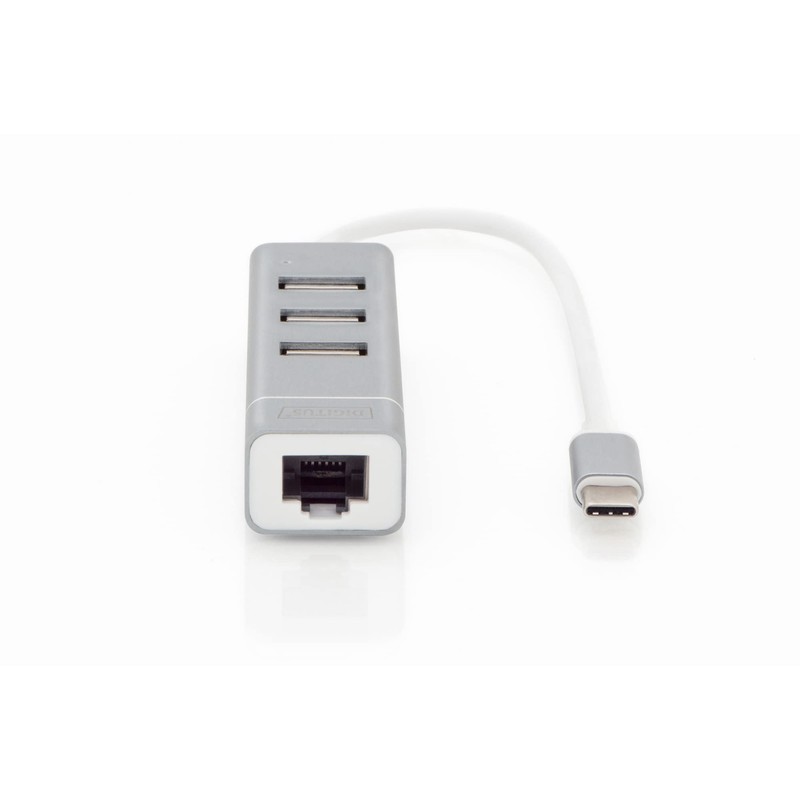 Digitus DA-70253 USB 2.0 100Mbit/s Aluminium interface hub - Digitus