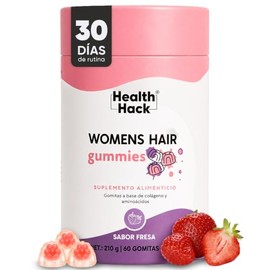 Vitaminas para el Cabello y Piel de Mujer 60 Gomitas Sin Azúcar Health Hack