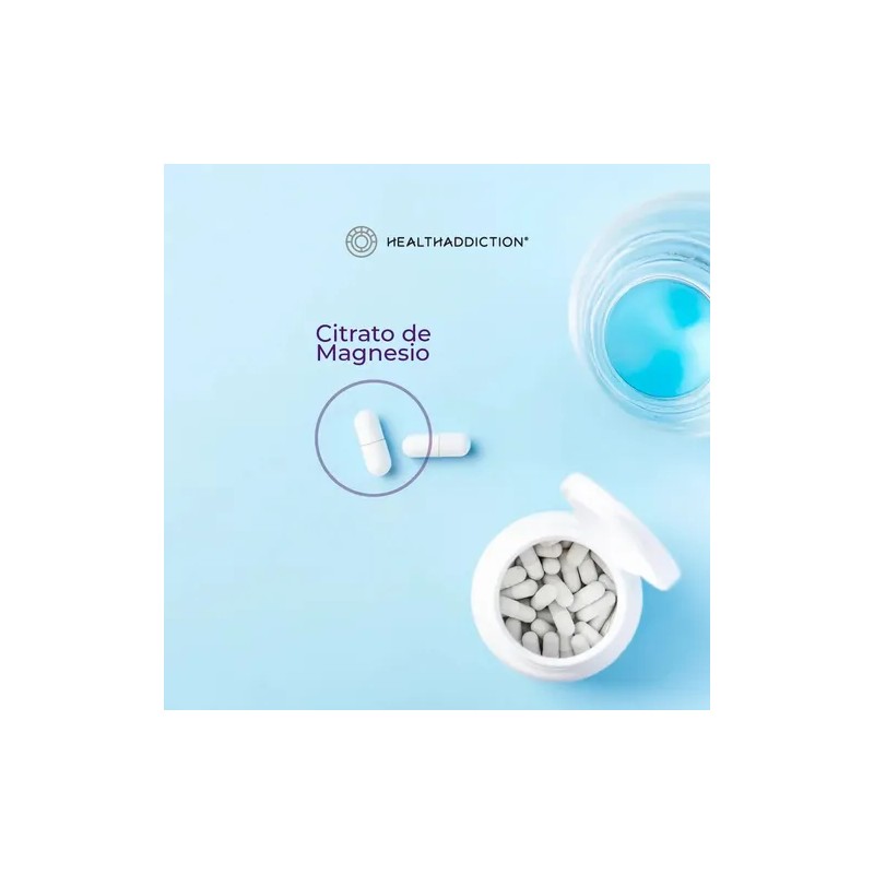 Healthaddiction Pack Citrato Magnesio Mag Complex Cápsulas 400mg Gluten Azúcar