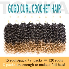 Gogo Curl Crochet Hair 14 Inch 8 Packs Ombre Honey Blonde Pre Looped Ocean Wave Crochet Hair Beach Curl Bohemian Box Braids Curly Synthetic Water Wave Braiding Hair for Women