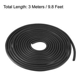 uxcell Foam Rubber Seal Weather Strip 4mm Diameter 3 Meters Long Black
