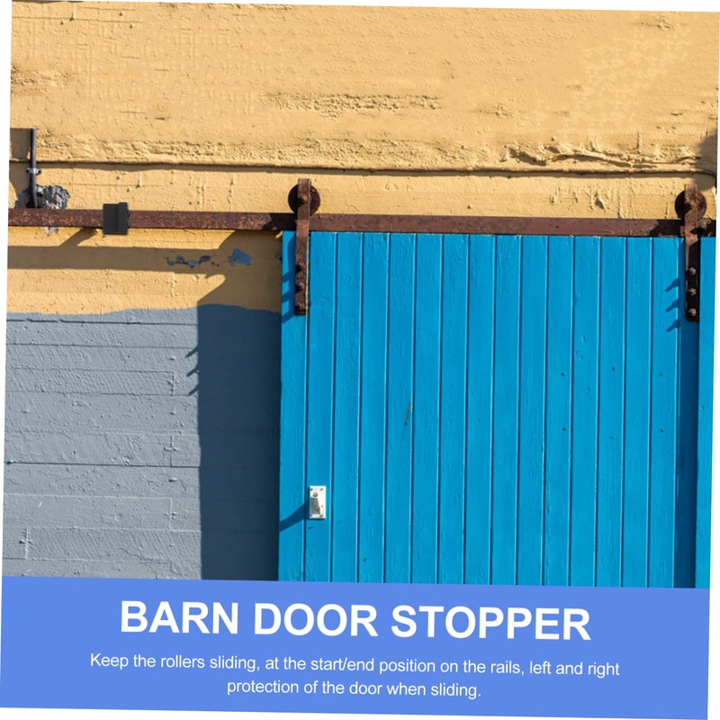 TEHAUX Flat Track Barn Door Stop Durable Zinc Alloy Sliding