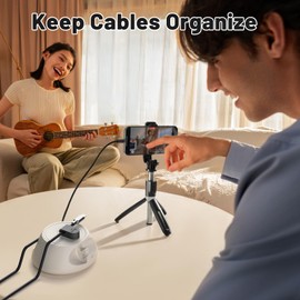 SOOoEC Magnetic Cord Holder Cable Holder - 3 in 1 Wire Magnetic Holder Organizer White