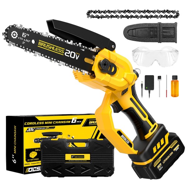 Cordless Mini chainsaw compatible with Dewalt Battery 20V MAX,Brushless Chainsaw