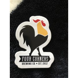 FOUR CORNERS Brewing craft beer sticker ~ Rooster Logo NEW ~ Dallas, TX