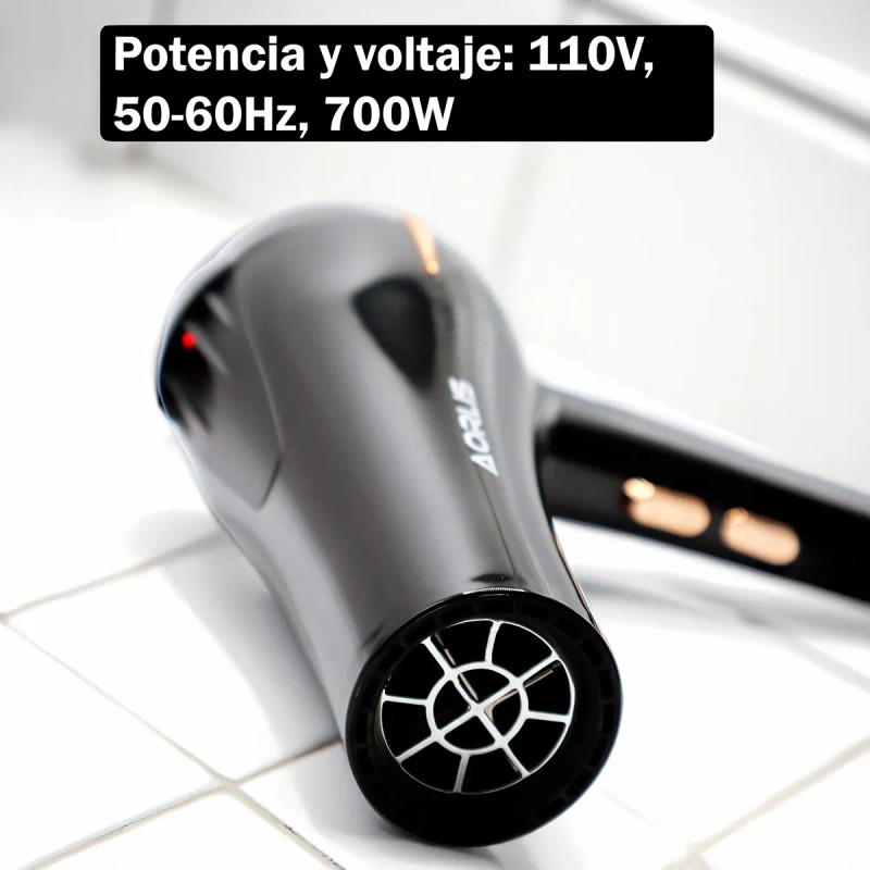 Secadora Cabello 700w Difusor Boquillas Intercambiables