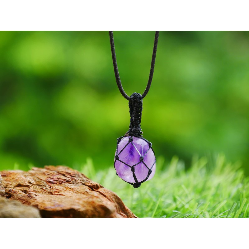 Amethyst Stone Natural Healing Crystals and Stones Crystal Pendants Necklace
