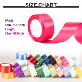 40mm Wide Burgundy Red and Green Ribbon Thick Christmas Ribbon for Gift Wrapping, Thick Red Green Ribbon Christmas Satin Ribbon for Present Wrapping Ribbon Xmas Bow Gift Decoration Crafting Ribbon