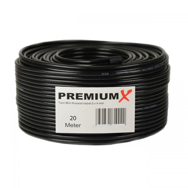 Premium X 20 m Satellite Coaxial Cable 90 dB Twin